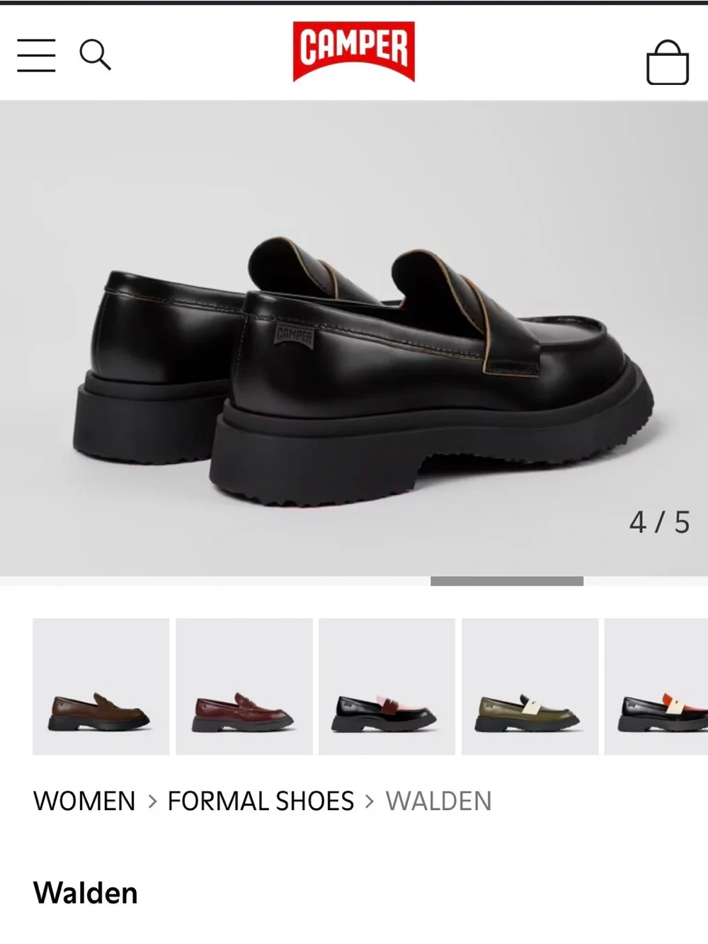 Camper Walden Black Leather Loafers - Picture 3 of 13